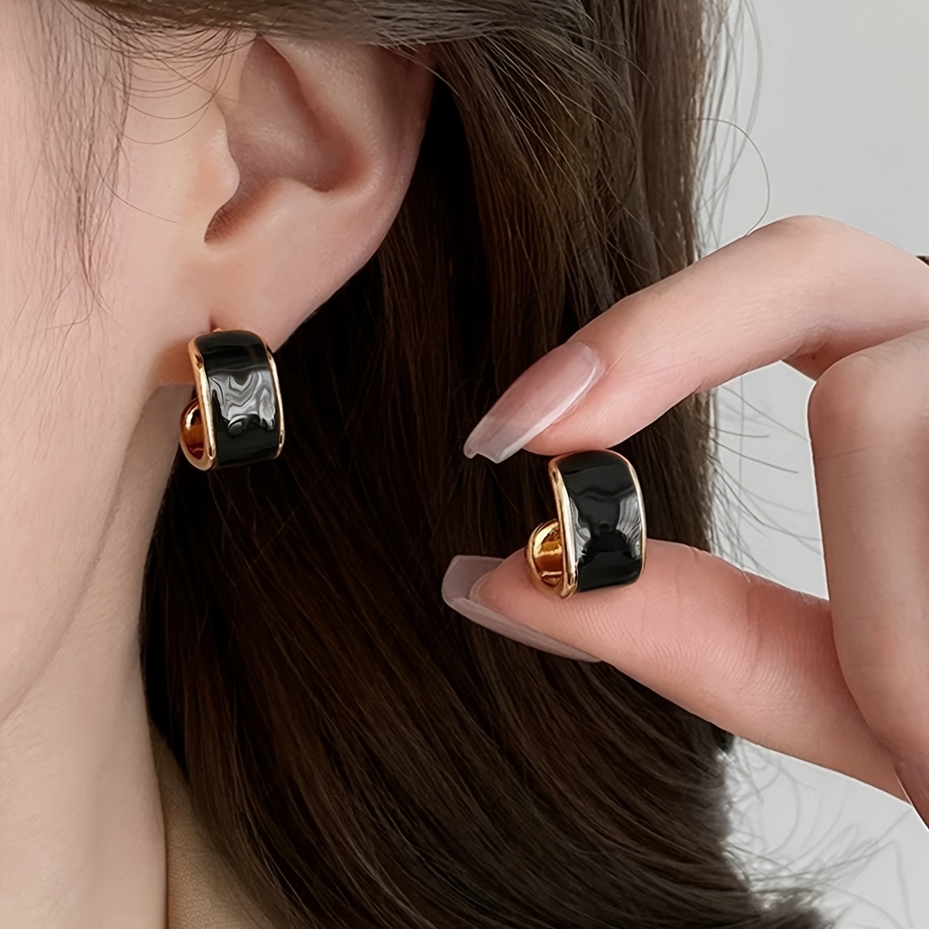 3 Pairs French Retro Geometric Heart Stud Earrings Set